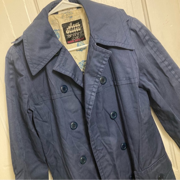 Women’s Fleet Street navy water repellent navy rain trench coat size 12 - Picture 1 of 5